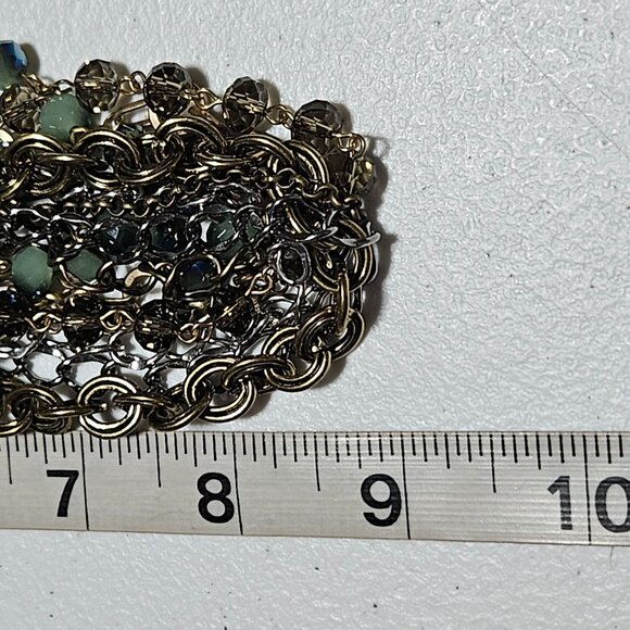 Boho Chic Mixed Chains Beads Chunky Statement Necklace Multi Strand Jewelry - Picture 6 of 6